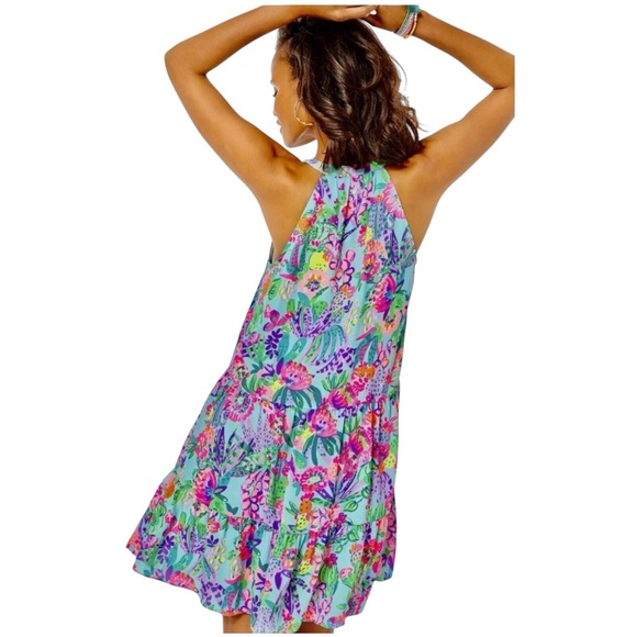 Lilly Pulitzer Carolane Lileeze Halter Swing Dress Multi Me and My Zesty Sz S - Picture 3 of 15